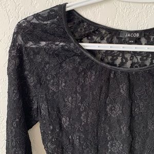 Jacob black lace long sleeve shirt